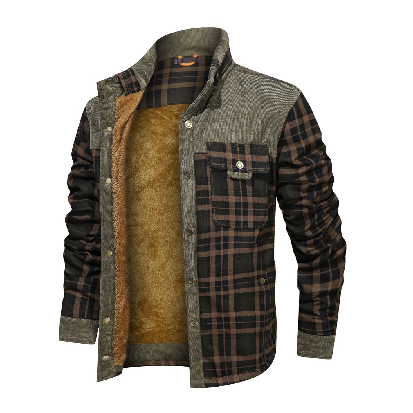 Men’s Wool Thick Coat Jacket – Casual Autumn Winter Button-Up Outerwear