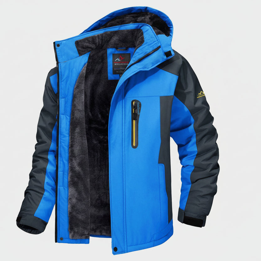 Warm coral fleece lined winter jacket