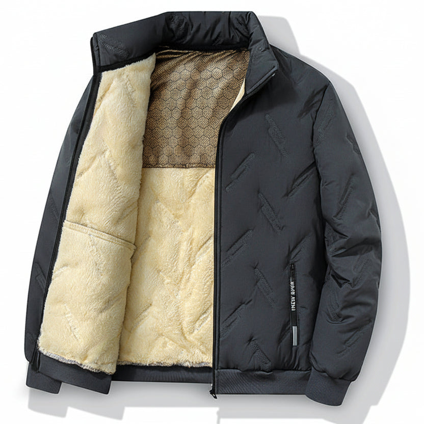 Grey graphene fleece lined jacket men