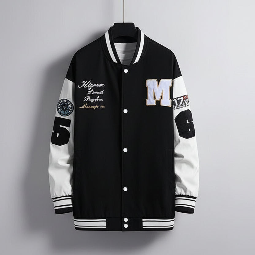 Junior high school baseball jacket in loose Hong Kong style