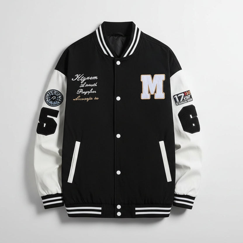 Student baseball jacket with loose fit
