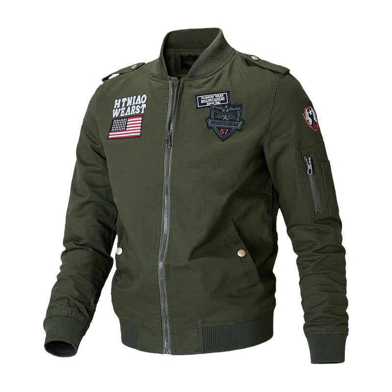 Casual baseball style flight jacket for men