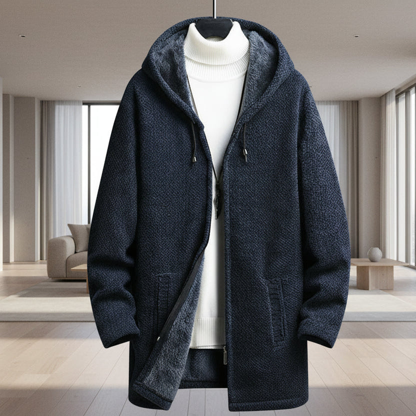 Warm winter fleece lined sweater for men