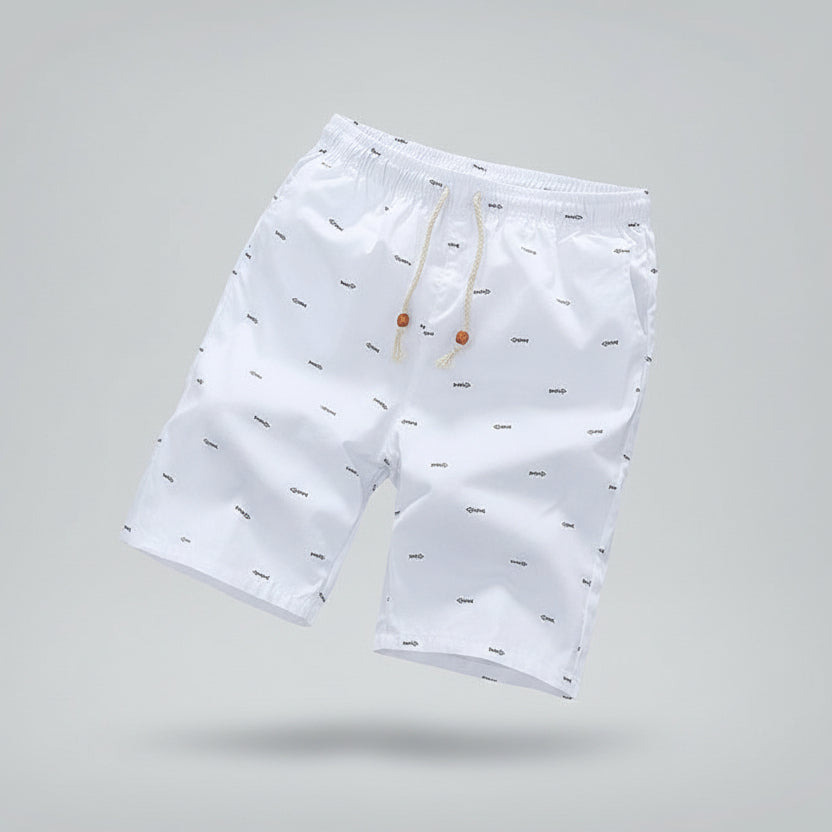 Close up cotton fabric detail of beach shorts