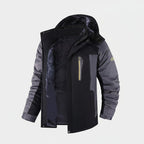 Men’s casual fleece mid-length winter coat with thick coral fleece lining