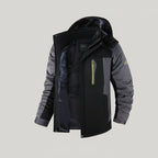Men’s casual fleece mid-length winter coat with thick coral fleece lining