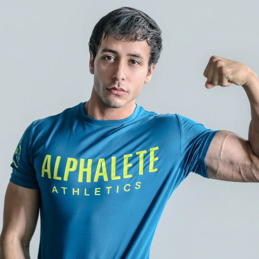 Men’s letter print round neck shirt