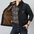 Men’s medium-long casual outdoor hooded plus size jacket