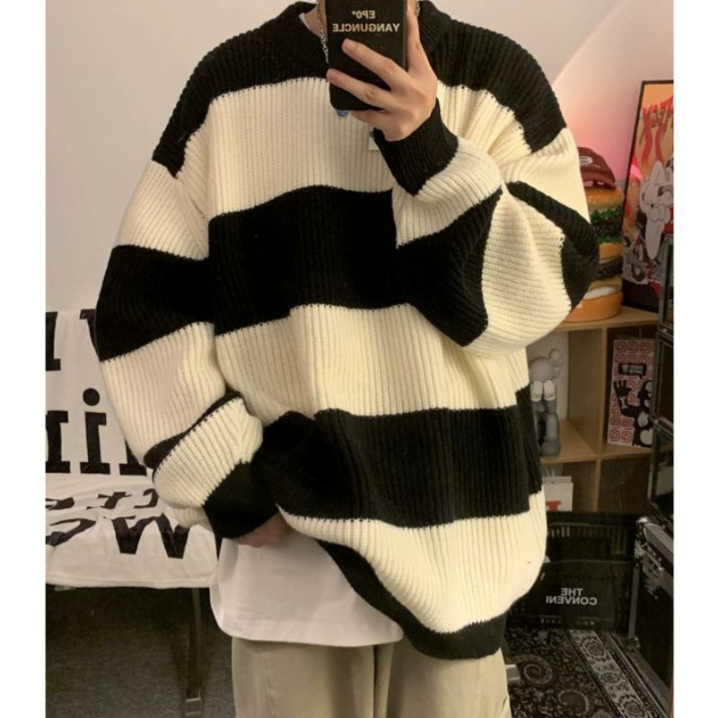 Men's Vintage Stripe Knitwear Coat