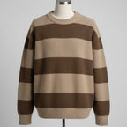 Men's Vintage Stripe Knitwear Coat in Brown