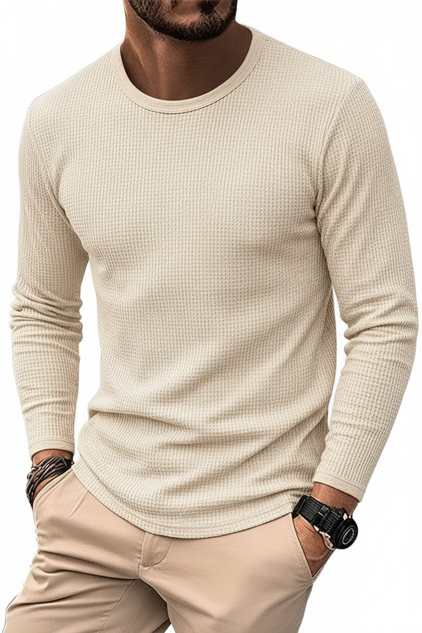 Men’s waffle knit long sleeve top