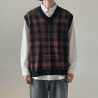Front view of Men's Youth Popular Knitwear Vest with square neckline