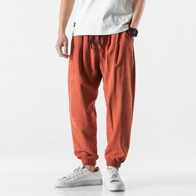 Mid waist loose summer pants for men