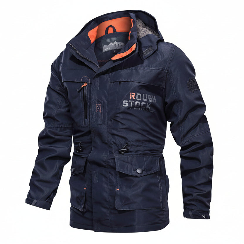 Lightweight zip-up hooded jacket men