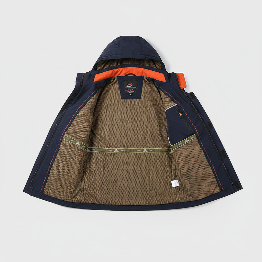 Lightweight zip-up hooded jacket men