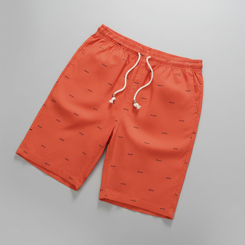 Relaxed fit cotton beach shorts for men