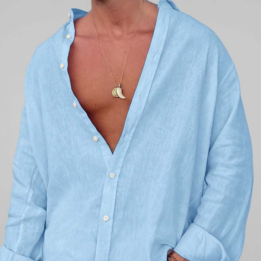 Solid color sports and leisure men’s shirt