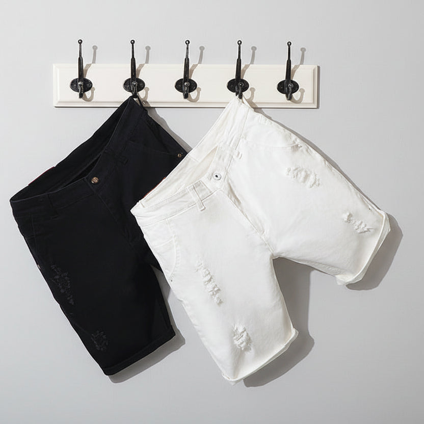 Summer cotton denim shorts men